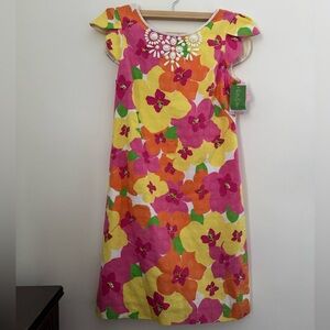 Lilly Pulitzer Yellow Pink Flutter Sleeve Sundress